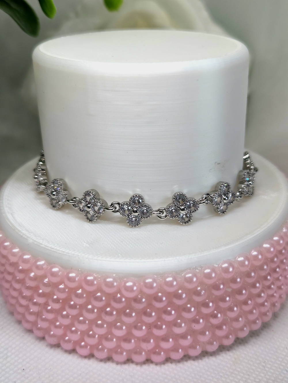 Sterling Silver Floral Cluster Bracelet
